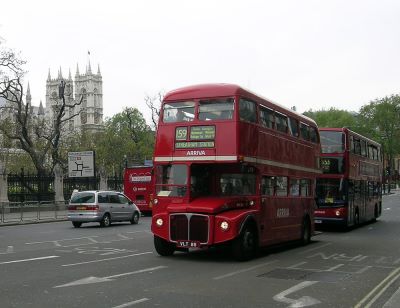 Picture of a No. 159 Routemaster bus on Bridge Street, Westminster